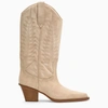 Paris Texas 70mm Embroidered-motif Suede Boots In Beige