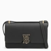 Burberry Tb-plaque Leather Crossbody Bag In Black