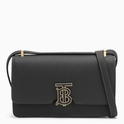 Burberry Ladies Black Grainy Leather Mini Tb Bag