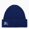 BURBERRY BURBERRY | BLUE CASHMERE CAP WITH LOGO