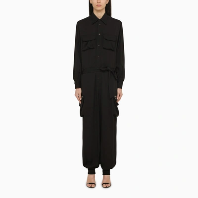 DSQUARED2 DSQUARED2 BLACK SILK-BLEND JUMPSUIT