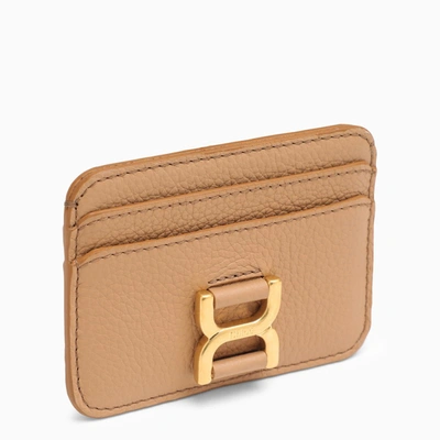 Chloé Mercie Beige Leather Card Holder