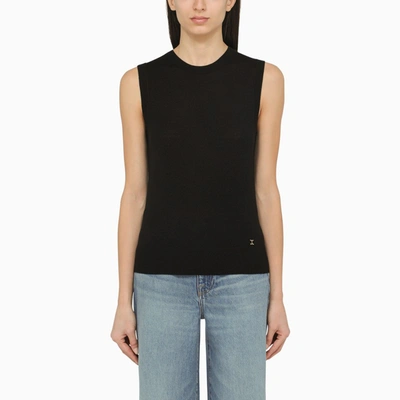 Chloé Wool Knit Sleeveless Top In Black