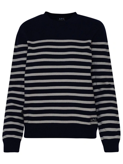 A.p.c. Blue Cashmere Blend Phoebe Sweater In Black