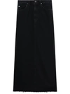 Agolde Hilla Denim Maxi Skirt In Black