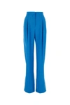 Alexander Mcqueen High-waist-hose Mit Falten In Lapisblue
