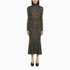 Balenciaga Sequined Stretch-knit Turtleneck Maxi Dress In Black