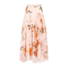 Erdem Floral Print Asymmetric Midi Skirt In Pink & Purple