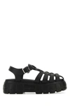 Miu Miu Caged Flatform Sandals In Black