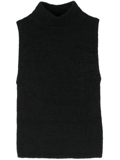 Rohe Open Back Knitted Top In Black
