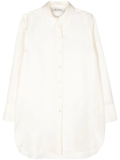 Rohe Róhe Oversized Silk Shirt Clothing In Nude & Neutrals