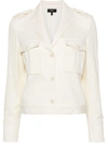 Theory Peak-lapeled Wool-blend Jacket In C05 Ivory