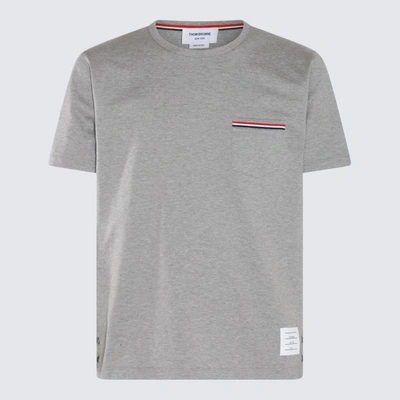 Thom Browne Cotton T-shirt In Lt Grey
