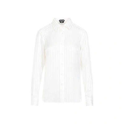 Ami Alexandre Mattiussi Tom Ford Striped Silk Shirt In White