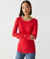 Michael Stars Legacy Supima Tee With Raw Edge In Toffee