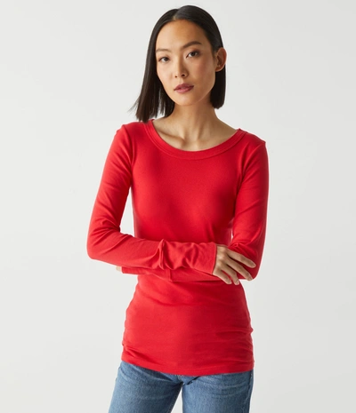 Michael Stars Legacy Supima Tee With Raw Edge In Toffee
