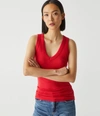 Michael Stars Blanche Ribbed Tank In Toffee