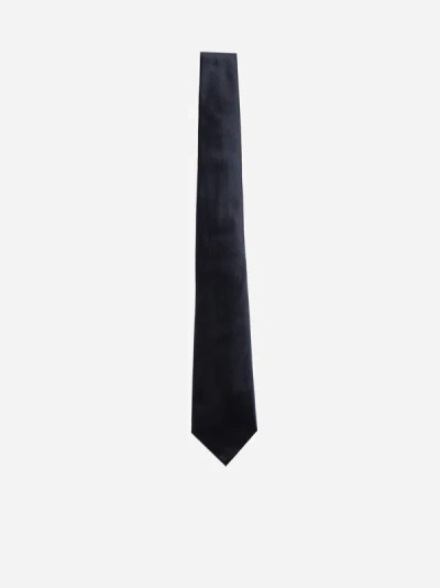 Giorgio Armani Silk Tie In Midnight Blue