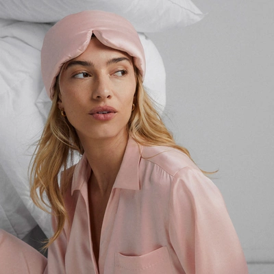 Lunya Washable Silk Sleep Mask In Frosted Rose