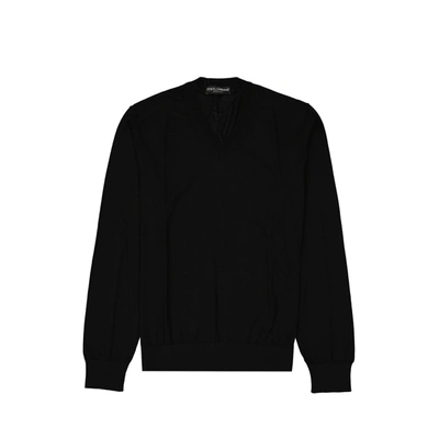 Dolce & Gabbana Black Virgin Wool Crewneck Pullover  Jumper