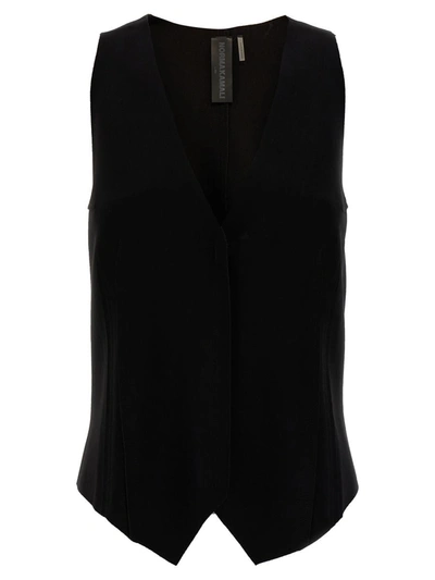 Norma Kamali Stretch Fabric Vest In Black