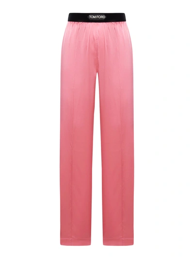 Tom Ford Flowing Trousers In Pink & Purple