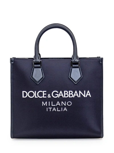 Dolce & Gabbana Nylon Tote In Blue