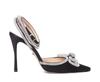 Mach&mach Mach & Mach Satin Pumps With Crystals In Black