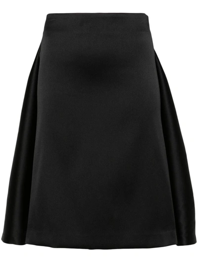 P.a.r.o.s.h Layered Detail Midi Skirt In Black