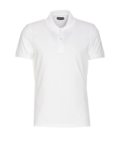 Tom Ford Short-sleeve Cotton Polo Shirt In White