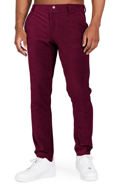 Redvanly Men's Collins Corduroy Trousers In Burgundy