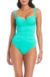 Bleu By Rod Beattie Kore Shirred Bandeau One-piece Swimsuit In Ocean