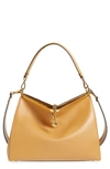 Etro Large Vela Leather Shoulder Bag In Beige