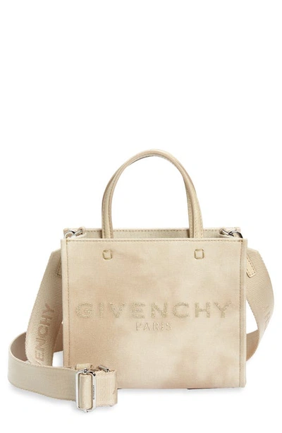 Givenchy Mini G-tote Canvas Tote In Dusty Gold