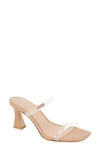 Bcbgeneration Gn242626 Womens Block Heel Manmade Slide In Clear/ Tan
