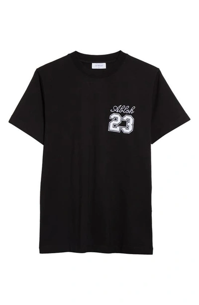 Off-white 23 Embroidered T-shirt In Black,white