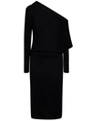 Tom Ford Cashmere Off-shoulder Midi Dress In Nero