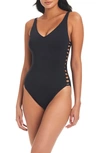 BLEU BY ROD BEATTIE KORE CUTOUT ONE-PIECE SWIMSUIT