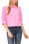 CECE CECE PUFF SLEEVE BUTTON-UP SHIRT