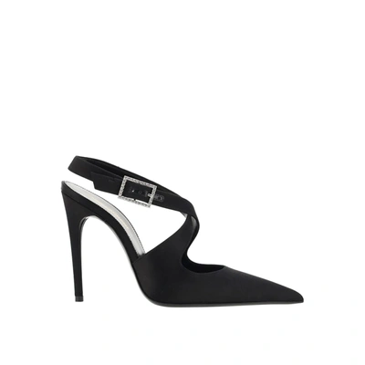 Saint Laurent Silk Satin Pumps In Black