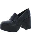 Free People Zoe Womens Slip On Loafers Platform Heels In Black