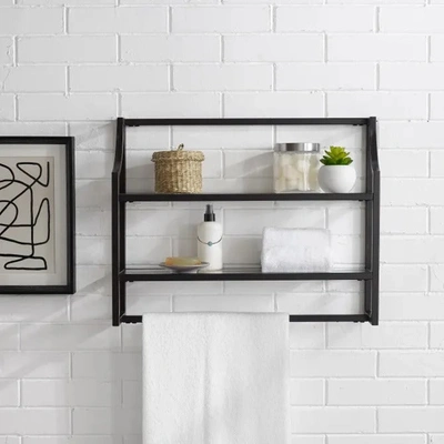 Crosley Aimee Wall Shelf In Black