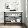 CROSLEY FURNITURE MADELEINE CONSOLE TABLE, STEEL WITH FAUX MARBLE TOP