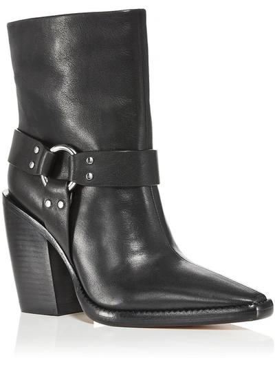 Rag & Bone Rio Western Womens Leather Pointed Toe Ankle Boots In Black