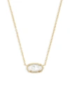 KENDRA SCOTT ELISA SHORT PENDANT NECKLACE IN GOLD IVORY MOTHER OF PEARL