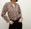 Veronica Beard Calisto Stripe Ruffle Neck Cotton Shirt In Multi