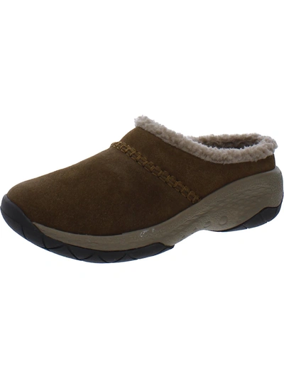 Easy Spirit Jariel Womens Suede Slip-on Clogs In Brown