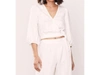 David Lerner Pinstripe Kennedy Jogger In White In Multi