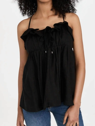 Marissa Webb Jayce Linen Laced Empire Top In Black