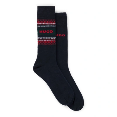 Hugo Boss Two-pack Of Socks In Dark Blue